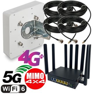 Комплект ULTRA - WiFi-роутер 4G+ LTE-A, внешняя усиленная антенна MIMO 4x4 и кабельные сборки